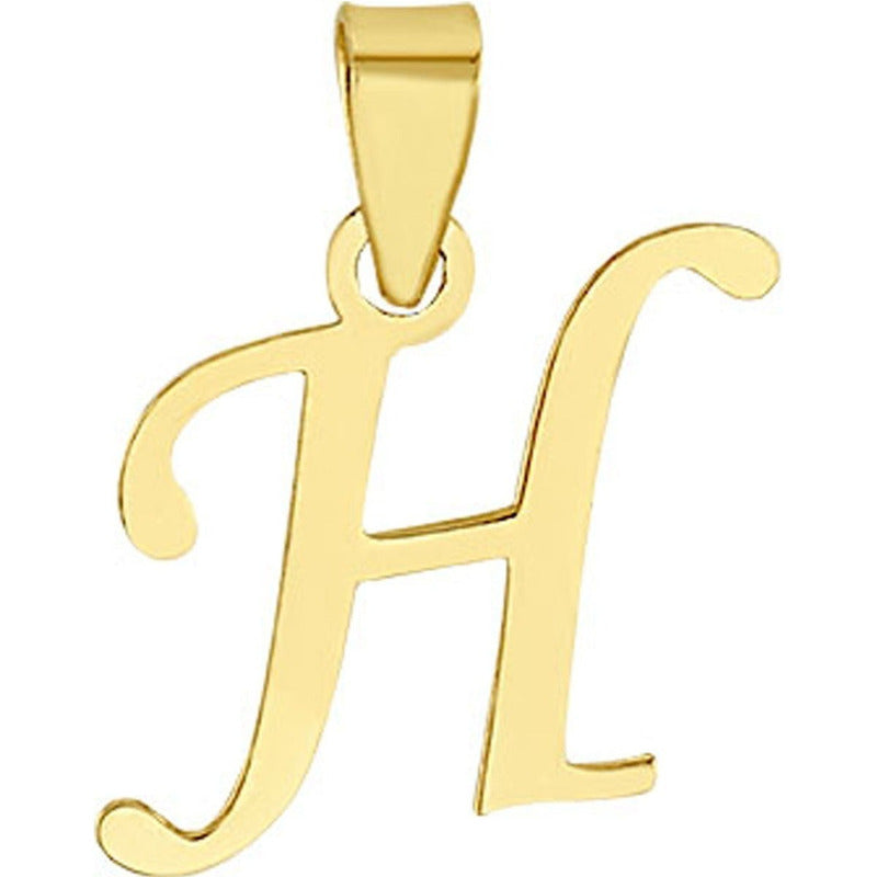 Dije Inicial H Lisa En Oro De 10 K + Obsequio + Envío