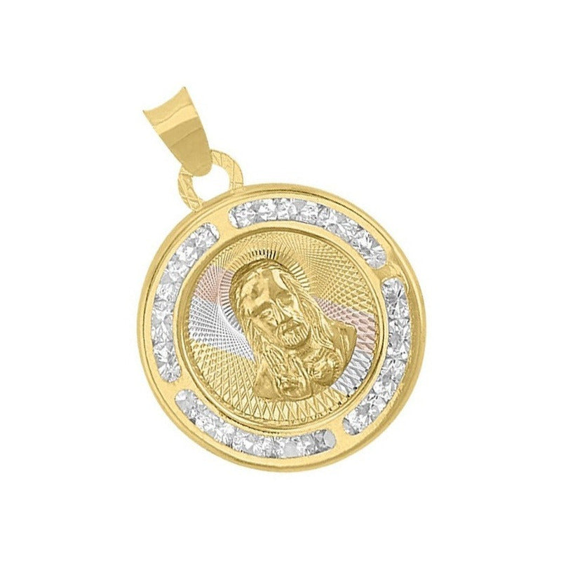 Medalla Sagrado Corazón 3 Colores En Oro De 14 K + Obsequio
