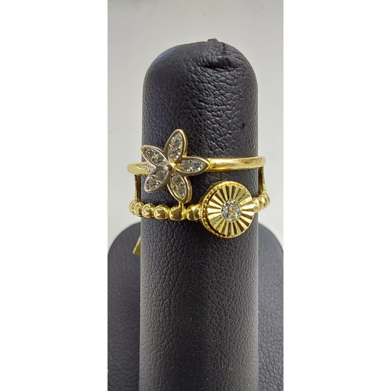 Anillo Fancy Doble Joyería M De León Oro 14k + Regalo