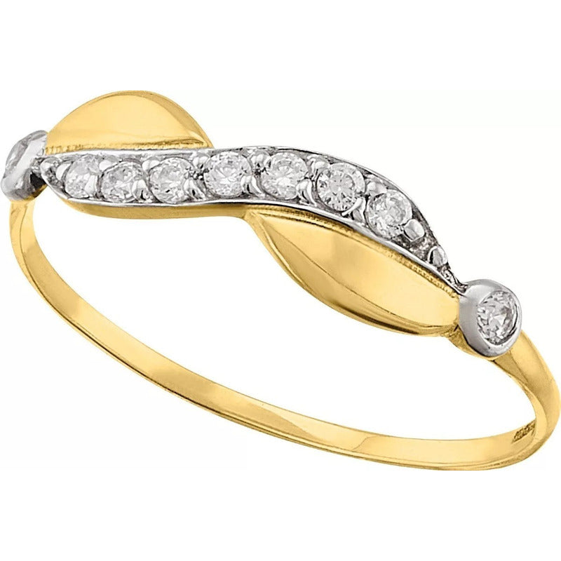 Juego De Aretes Y Anillo Infinito 2 Oros 10 K