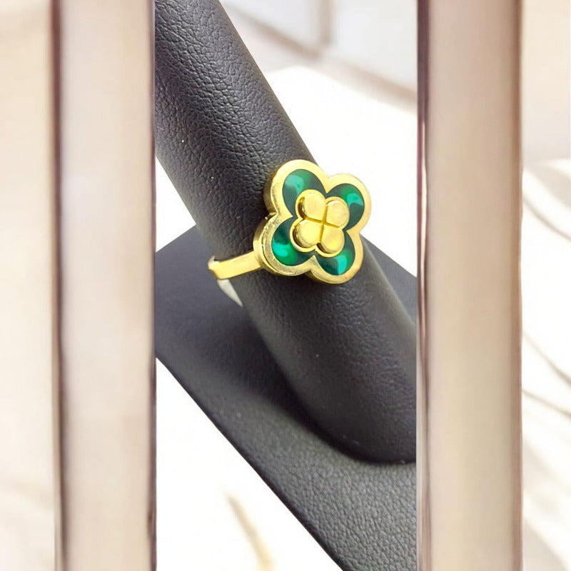 Anillo Trébol Joyería M De León Oro 14k + Regalo