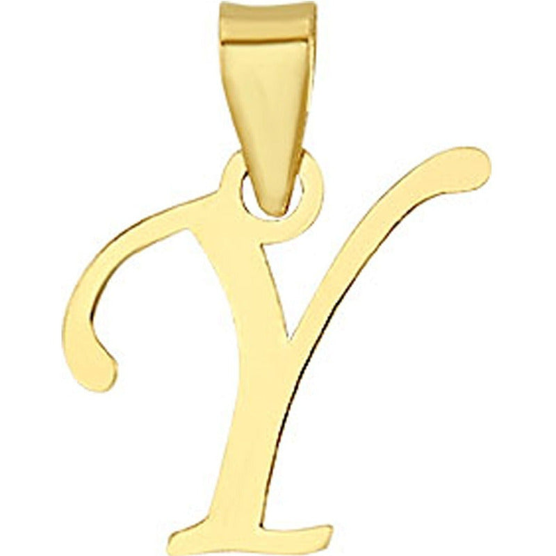 Dije Inicial Y Lisa En Oro De 10 K + Obsequio + Envío