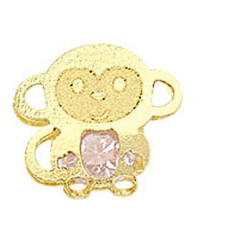 Broquel Mono Rosa En Oro De 10 K + Obsequio + Envío