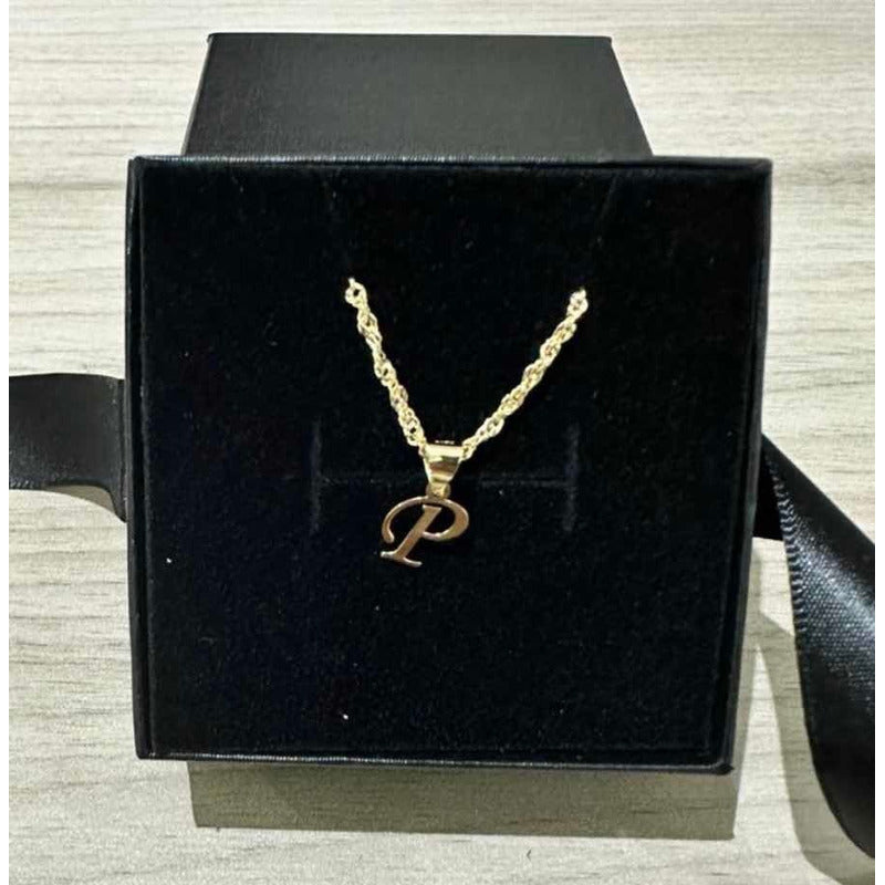 Dije Inicial P Lisa En Oro De 10 K + Obsequio + Envío