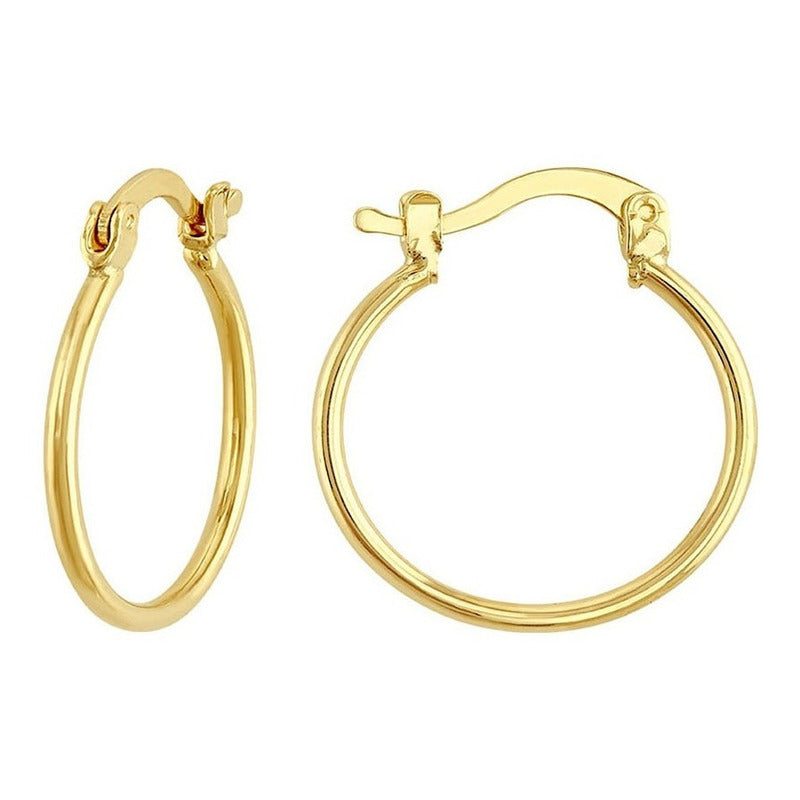 Arracada Tubo Lisa 2 Cm En Oro De 10 K + Obsequio + Envio