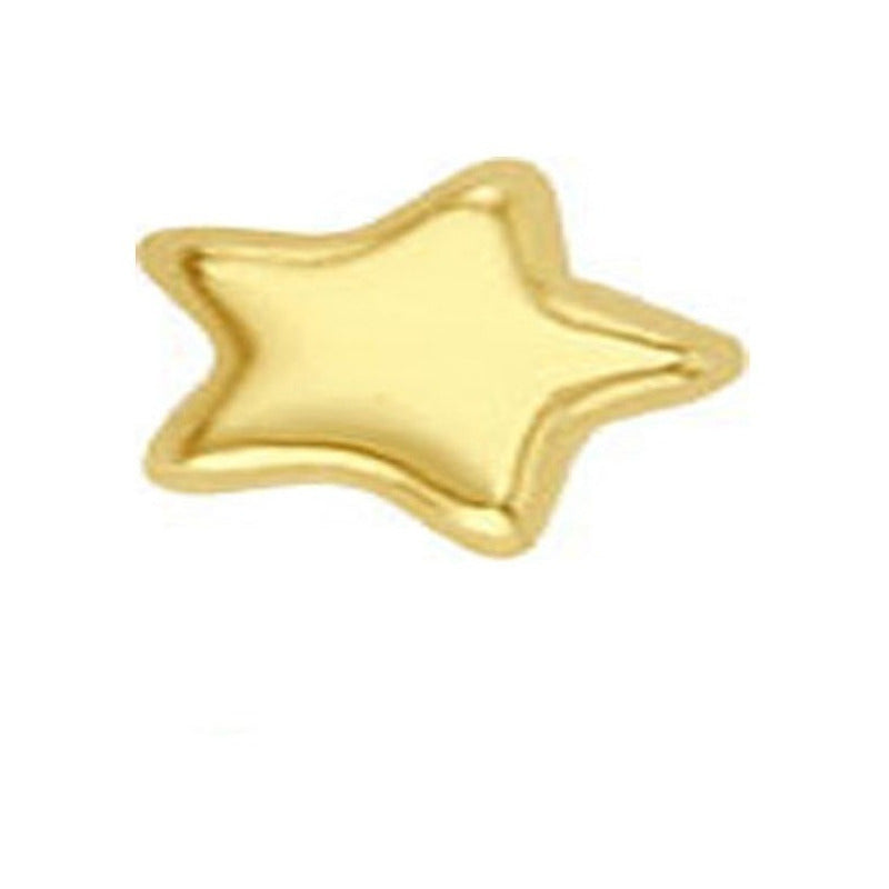 Broquel Mini Estrella Lisa En Oro De 10 K + Obsequio + Envío