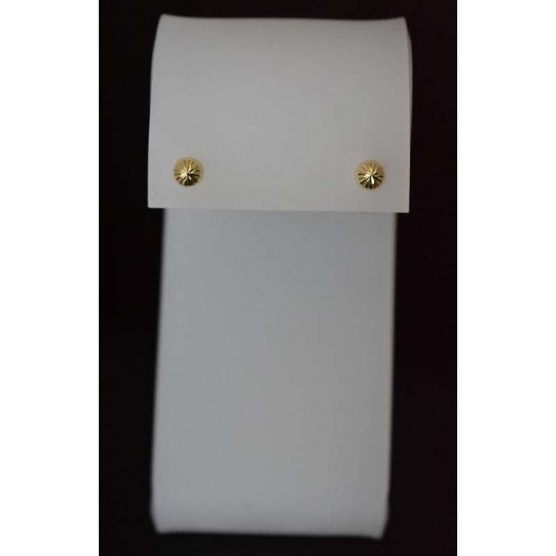 Broqueles Hongo Recto Para Bebé 4 Mm Oro De 10 K + Obsequio