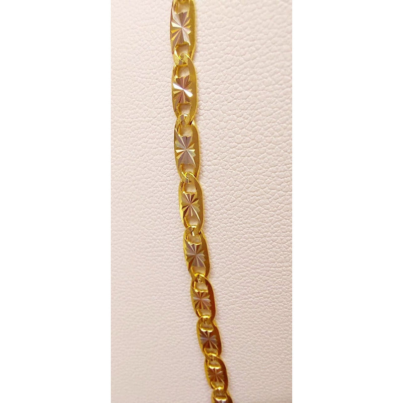 Cadena Espejo Diamantado Oro 14 K. + Obsequio