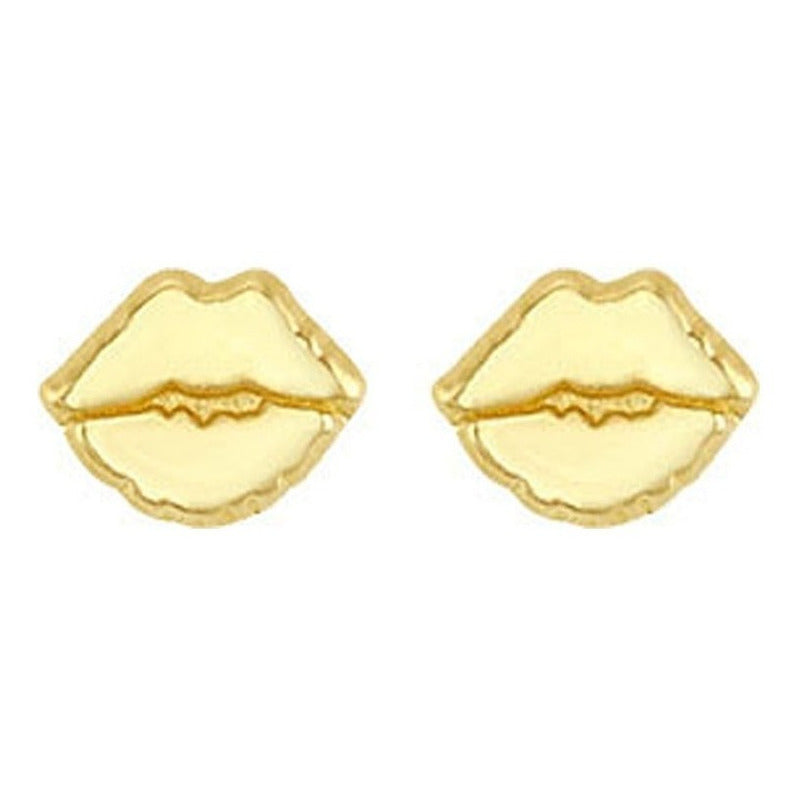 Broquel Beso En Oro De 10 K + Obsequio + Envío