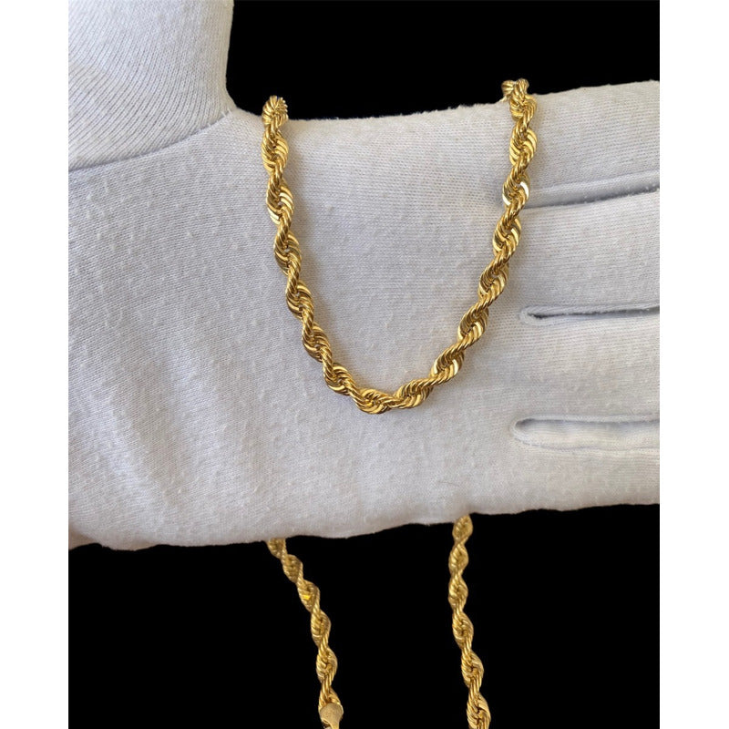 Cadena Torsal 60 Cm X 6 Mm Oro 14 K + Obsequio