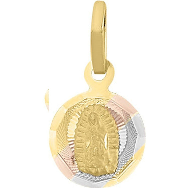 Medalla Mini Guadalupe 3 Colores En Oro De 10 K + Obsequio