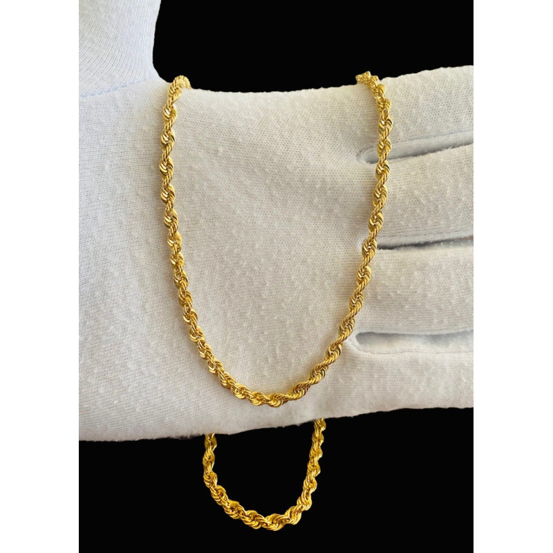 Cadena Estilo Torsal De 65cm X 5mm En Oro De 14k + Obsequio
