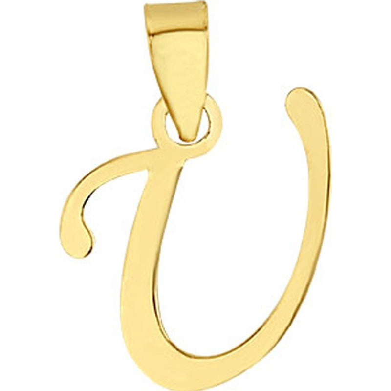 Dije Inicial U Lisa En Oro De 10 K + Obsequio + Envío
