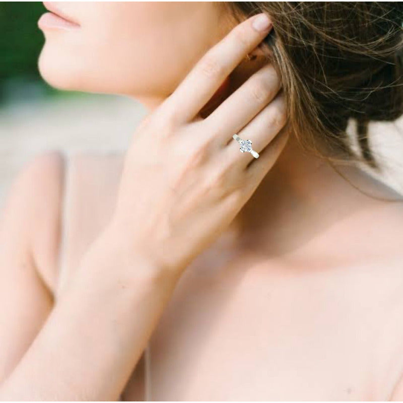 Anillo Solitario Corona V Oro 14 Kilates