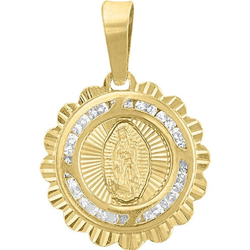 Medalla Mini Guadalupe Rayitos En Oro De 10 K + Obsequio