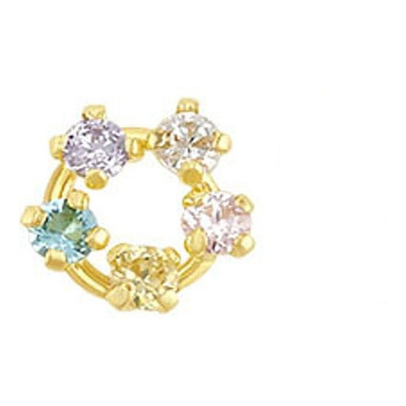 Broquel Roseta Pastel En Oro De 10 K + Obsequio + Envío