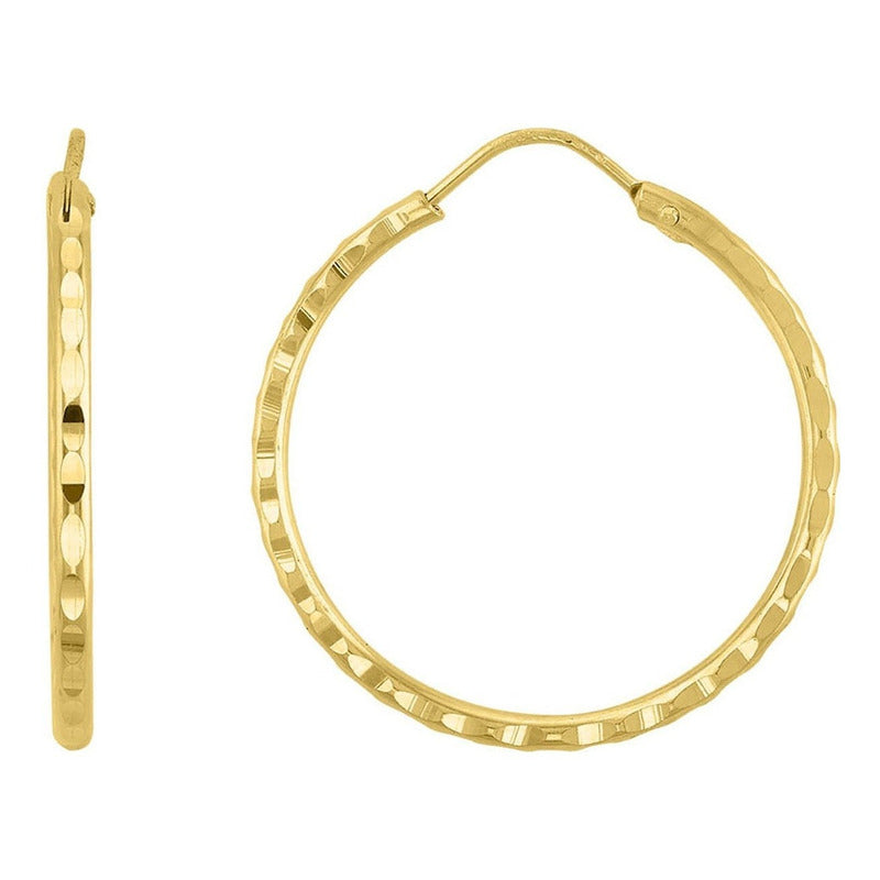 Arracada Cañoncillo A Mano # 2 En Oro De 10 K + Obsequio