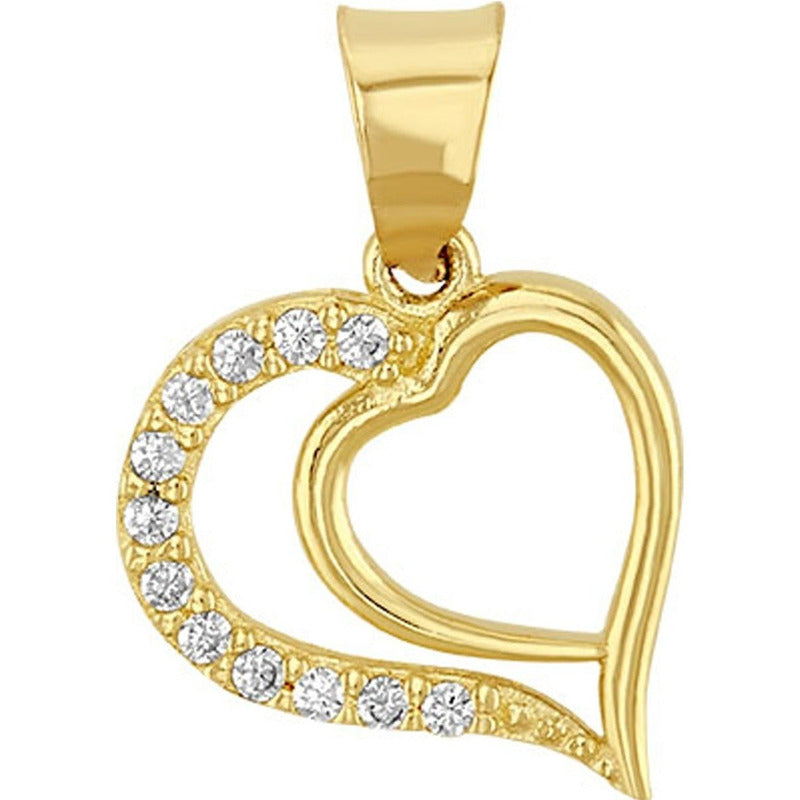 Kit Cadena Con Dije Doble Corazón Oro 10 K + Obsequio