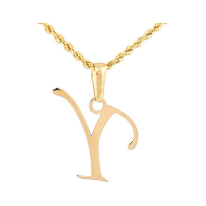 Juego De Inicial Letra Y Con Gargantilla En Oro De 14k