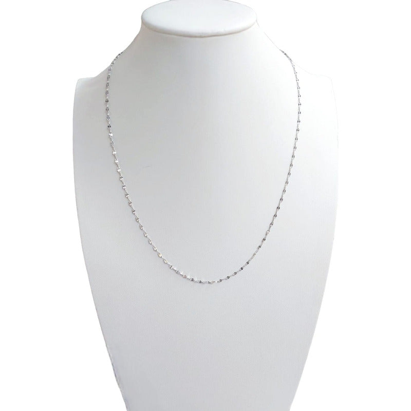 Cadena Pelo Angel Oro Blanco 14 K. + Obsequio