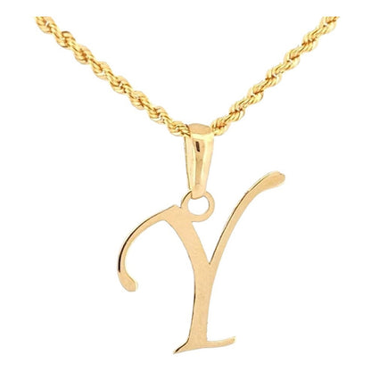 Juego De Inicial Letra Y Con Gargantilla En Oro De 14k