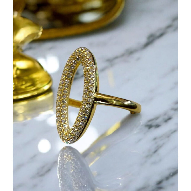 Anillo Fancy Zirconias Joyería M De León Oro 10k + Regalo