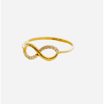 Anillo Infinito Con Circonias Oro 10 K + Obsequio