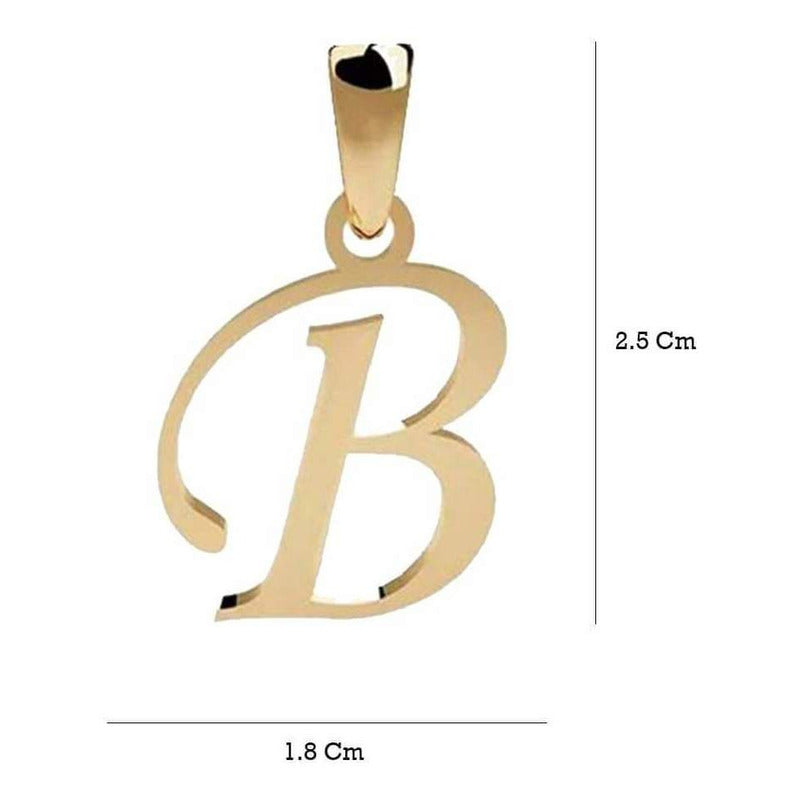 Juego Inicial Letra B Con Cadena 50 Cm Oro 14 K + Obsequio