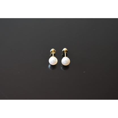 Broqueles Perla 8 Mm Oro 10 K + Obsequio