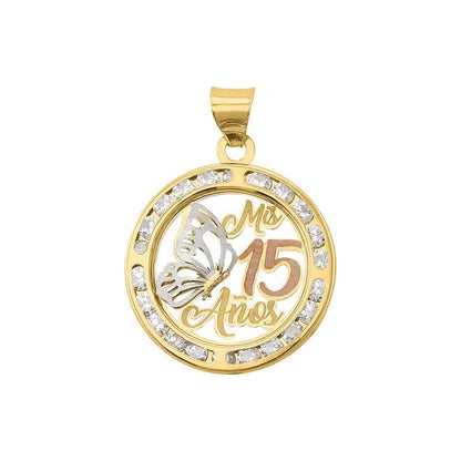 Juego Anillo Y Collar Xv Años Mariposa Oro 10 K + Obsequio