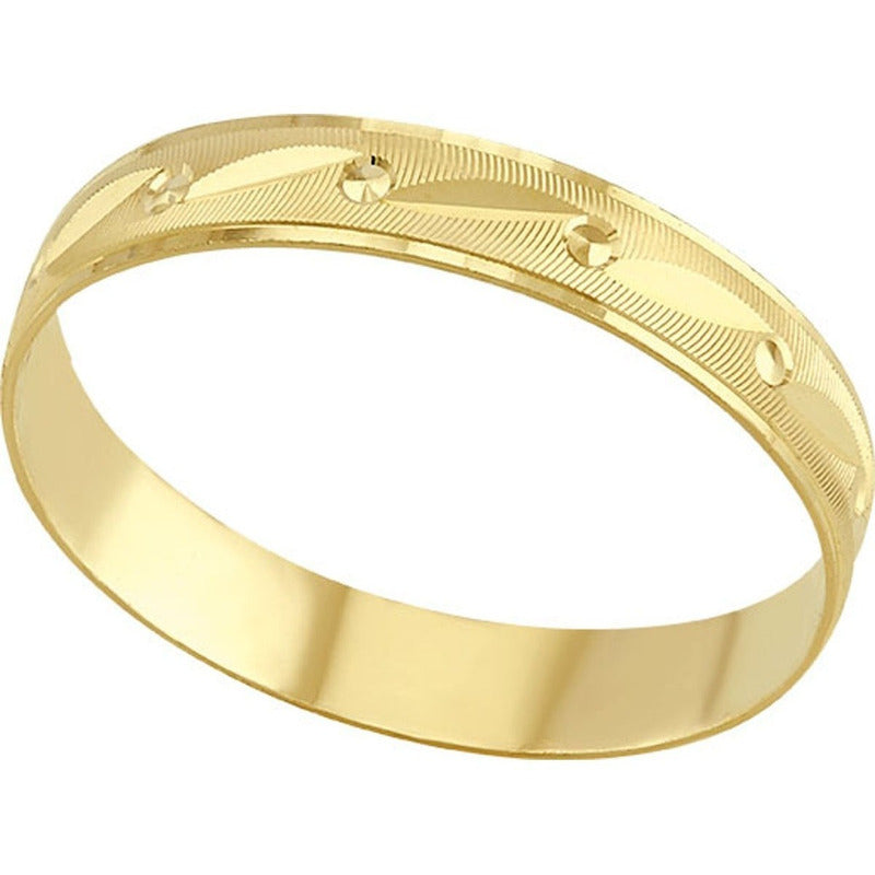 Argolla Matrimonio Rehilete 4 Mm En Oro De 10 K + Obsequio