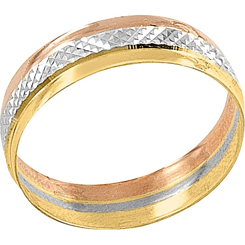 Par Argollas Matrimoniales Giratoria 3 Tonos 10 K + Obsequio