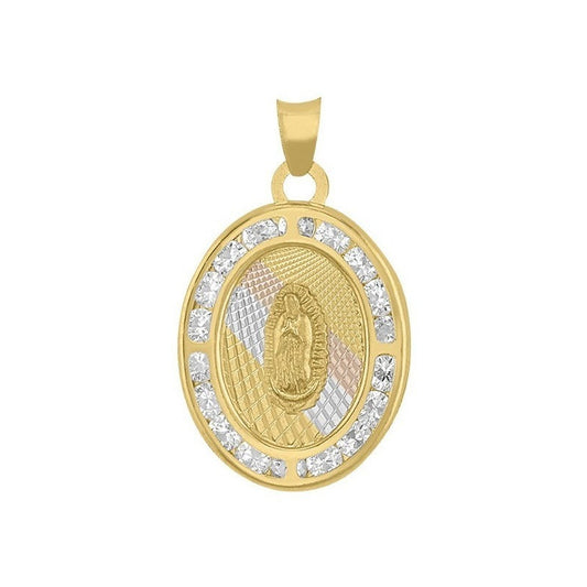 Kit Cadena Con Oval Guadalupe Red Oro 14k + Obsequio