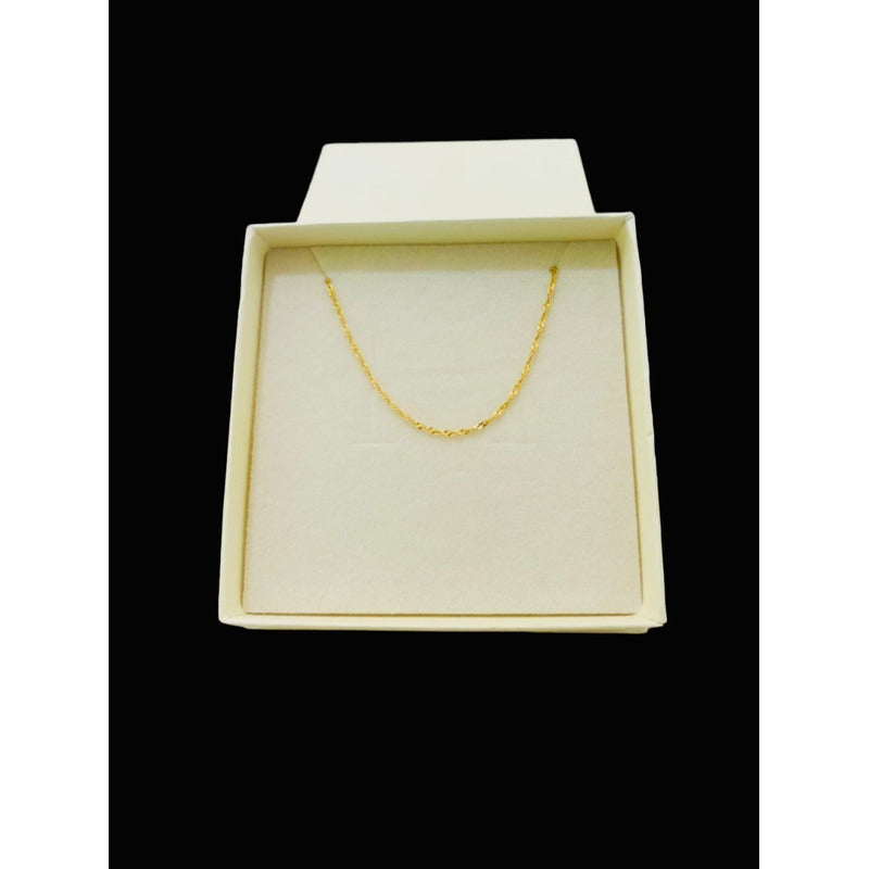 Juego Inicial Letra E Con Cadena 50 Cm Oro 14 K + Obsequio