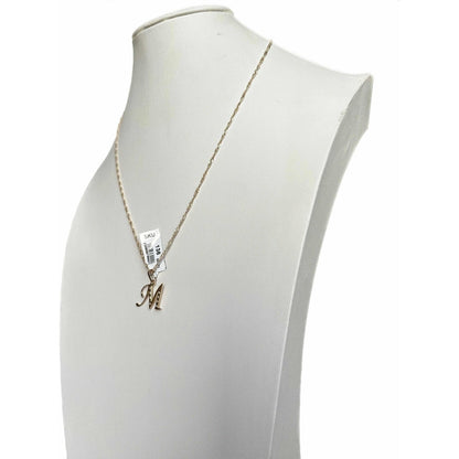 Dije Inicia Letra M Con Circonias Oro 14 K + Obsequio