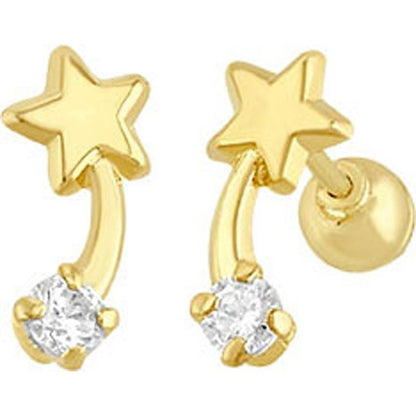 Broquel Estrella Fugaz En Oro De 10 K + Obsequio + Envío