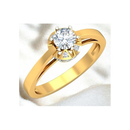 Anillo Solitario Cubierto Zirconias Oro 18 Kilates