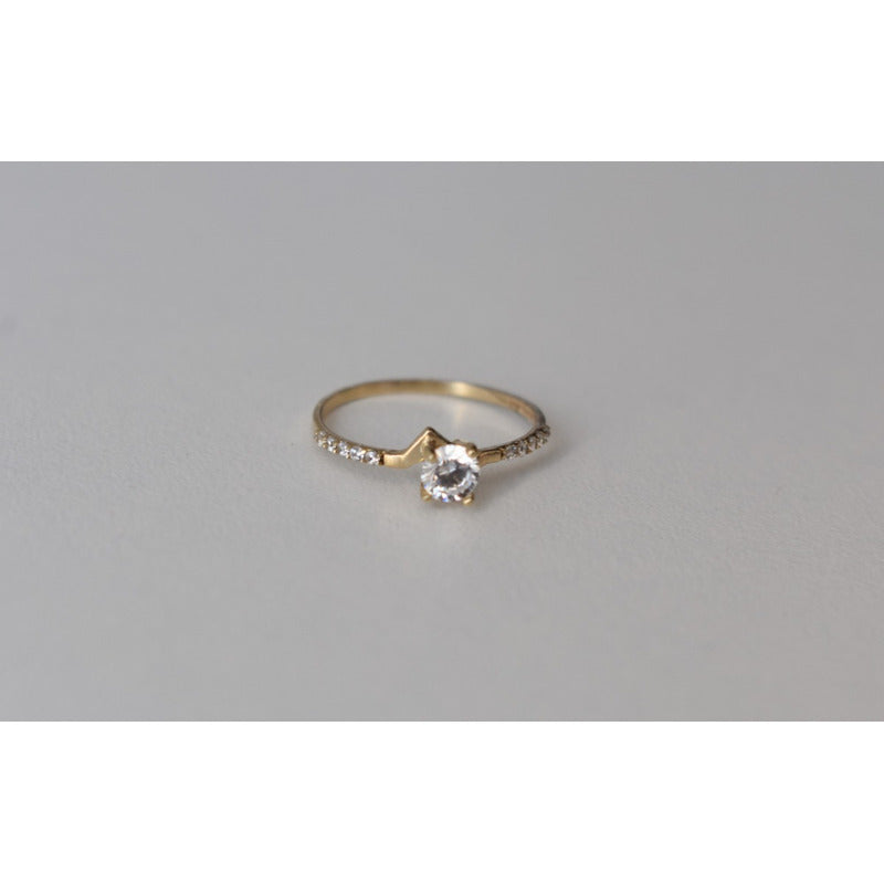 Anillo Solitario Delgado Oro 10 K + Obsequio + Envio