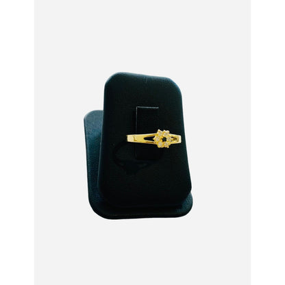 Anillo Flor Con Onix Y Circonias Oro 10 K + Obsequio