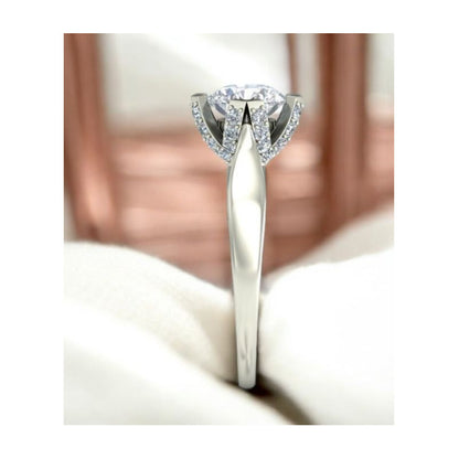 Anillo Solitario Corona V Oro 14 Kilates