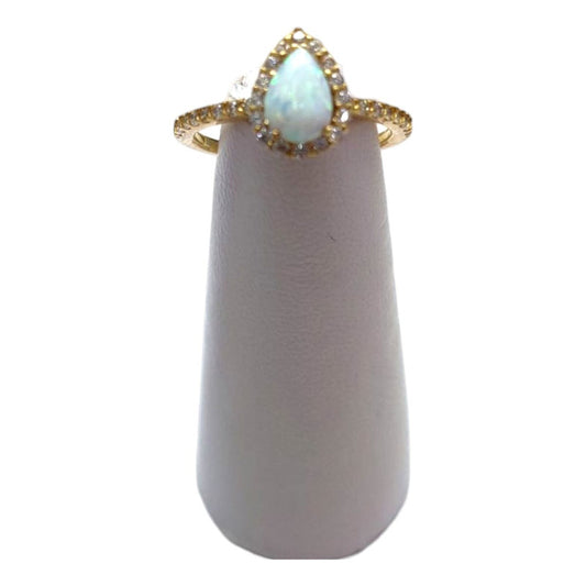 Anillo Gota Ópalo Joyería M De León Oro 10k + Regalo