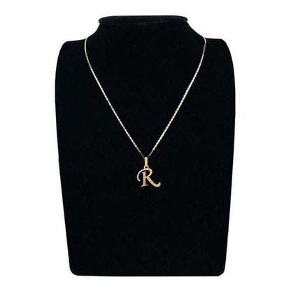 Dije Inicial Letra R Con Circonias Oro 14 K + Obsequio