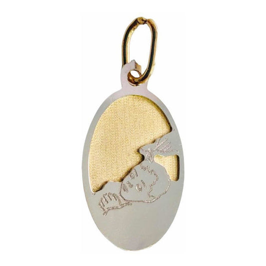 Medalla De Bautizo En 2 Oros De 14 Kilates + Obsequio