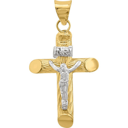 Dije Cruz Tubo Con Cristo Blanco Oro 10 K+ Obsequio + Envio