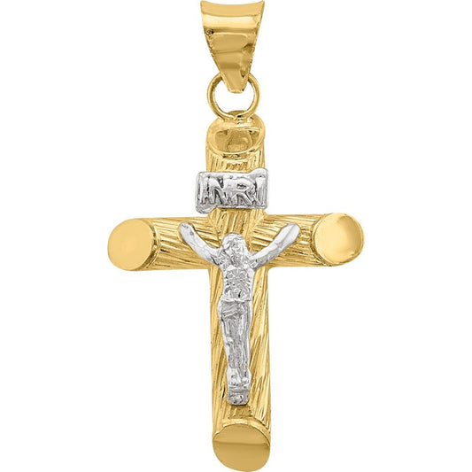 Dije Cruz Tubo Con Cristo Blanco Oro 10 K+ Obsequio + Envio