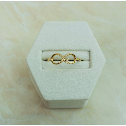 Anillo Dama Amor Infinito Oro 14 K + Obsequio