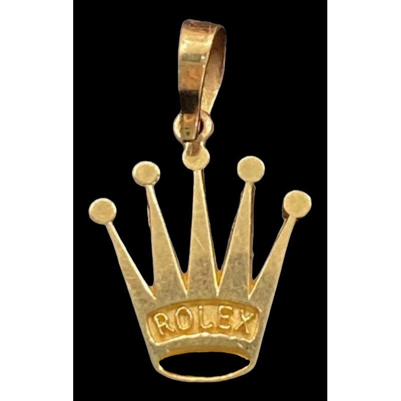Kit Cadena Con Dije Corona Rolex Oro 14 K + Obsequio