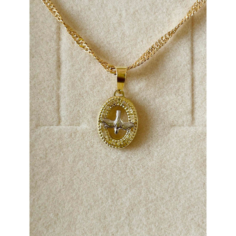 Kit Cadena Cn Medalla  Comunion Zirconias Oro 10k + Obsequio