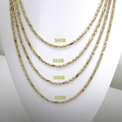 Set Torzal Cadena 60 Cm + Pulsera 18 Cm X 3 Mm Oro 10 K.