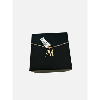 Dije Inicia Letra M Con Circonias Oro 14 K + Obsequio